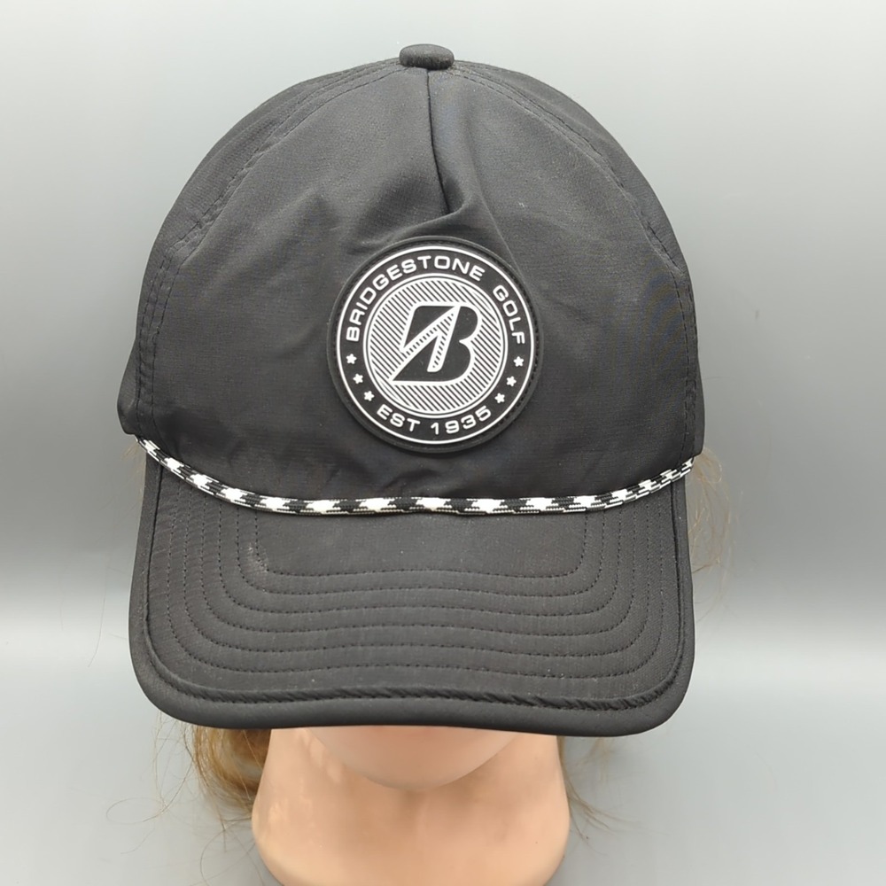 Bridgestone Golf Smash Crusher Black Hat Cap Rope Snapback Adjustable